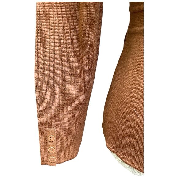 Talbots 100% Merino Wool Brown Knit Sweater Jacket Blazer Sz Small Petite Preppy - Picture 11 of 16